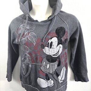 Mickey Mouse Sweatshirt Womens Walt Disney World Gray Hoodie Disneyland - Size L
